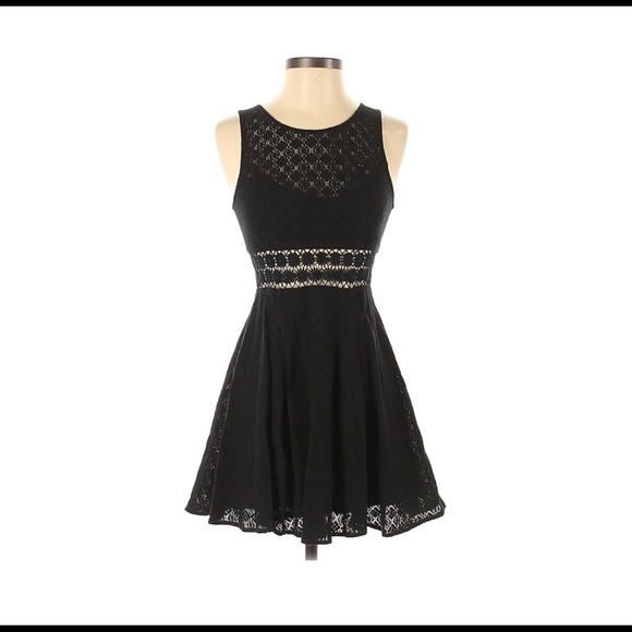Free People Dresses & Skirts - Free People Black Daisy Cage Skater Dress 4